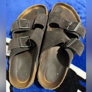 Birkenstock Mens Mocha soft footbed Arizona suede sandals